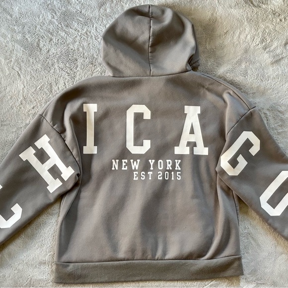 Gray Hoodie with White “CHICAGO” lettering - Picture 2 of 2